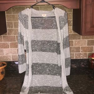 Grey striped cardigan